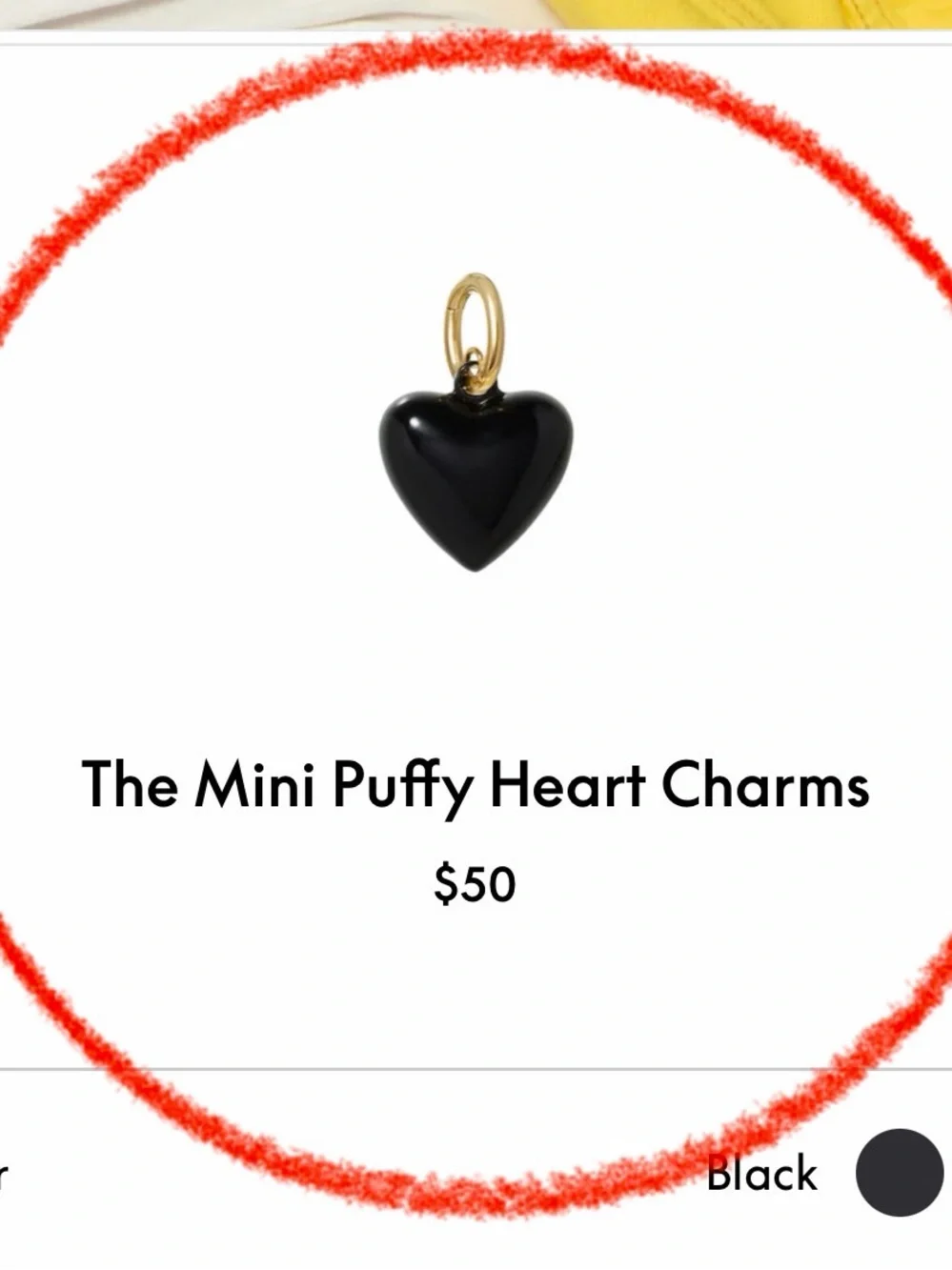 Roxanne Assoulin The Mini Puffy Black Heart Charms NEW